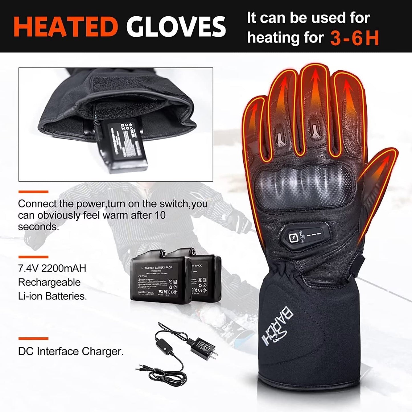 Heated Motorcycle Gloves - Microcarbon Fiber Warmth for Winter Julesroches