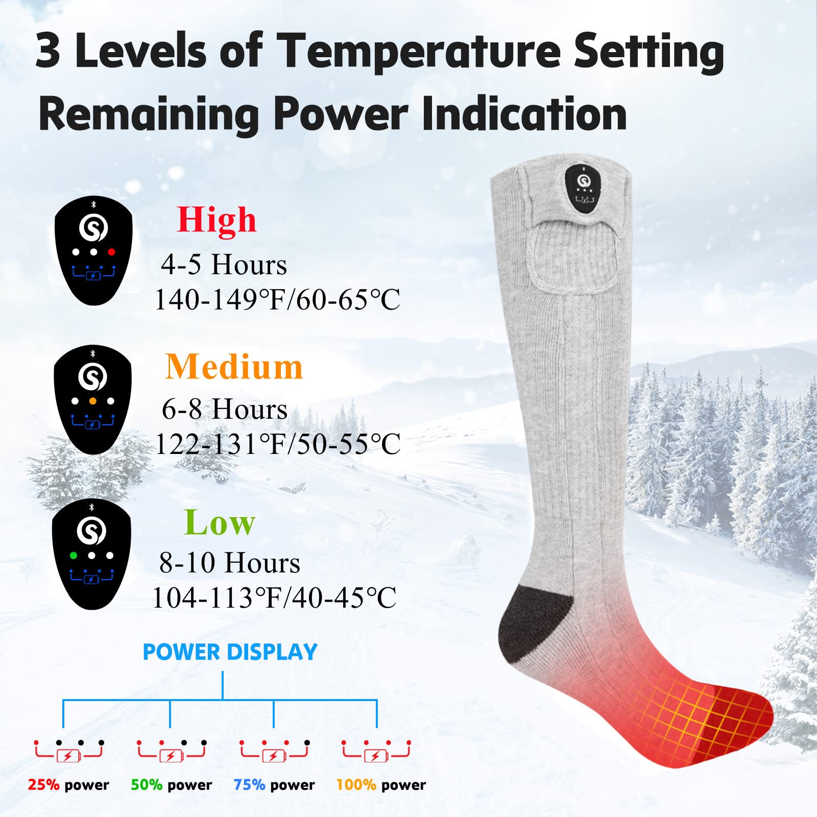 Heated Socks - Infrared Heating with Reinforced Toe for Winter Julesroches