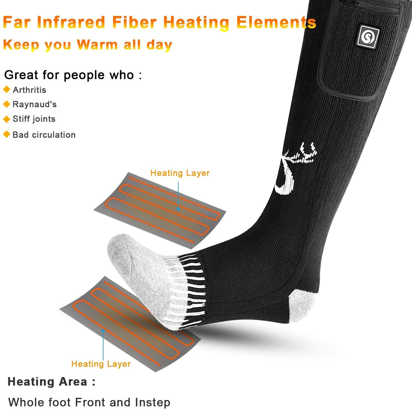 Heated Socks - Reinforced Comfort for Winter Use Julesroches