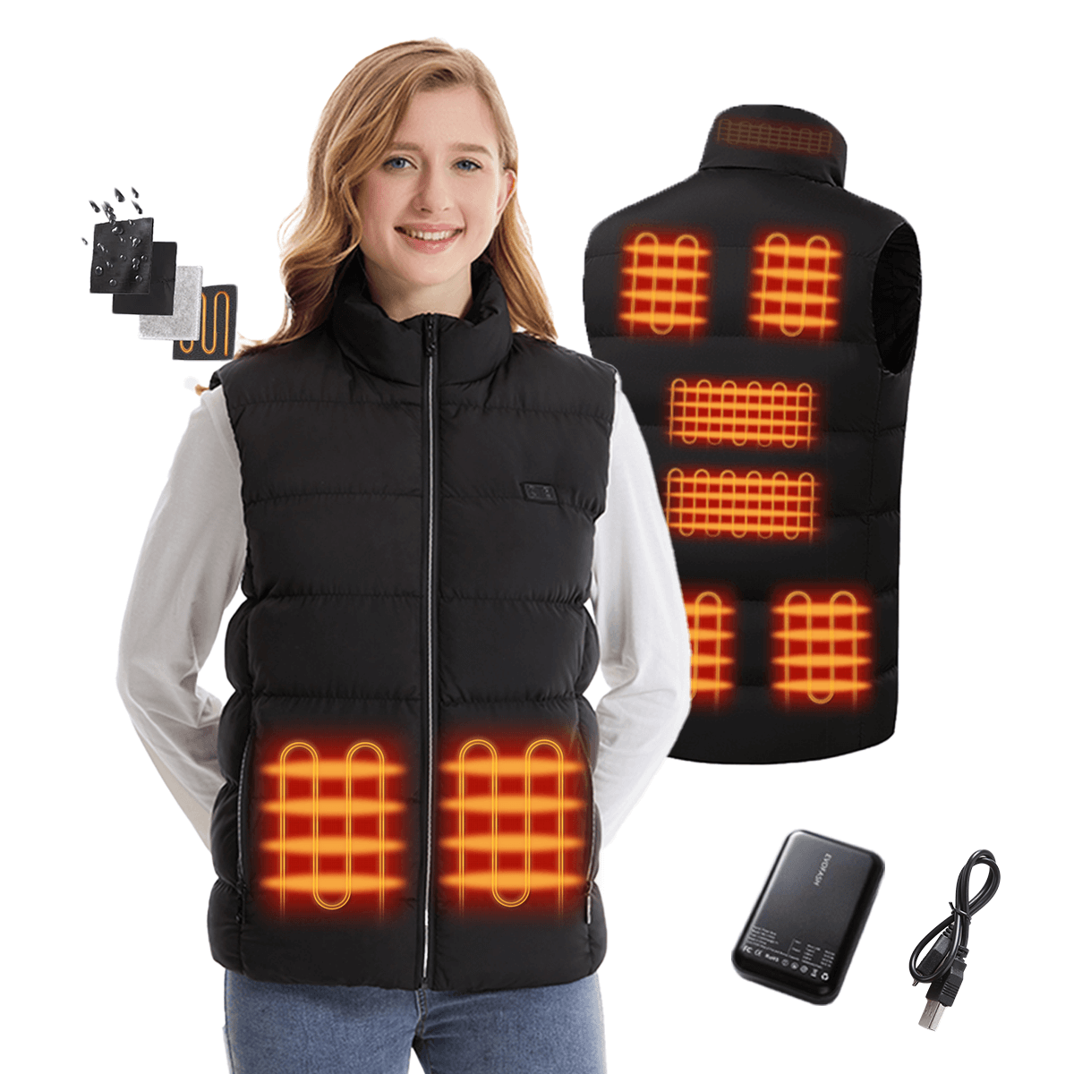 Heated Vest - 9 Heating Zones for Cold Weather Protection Julesroches