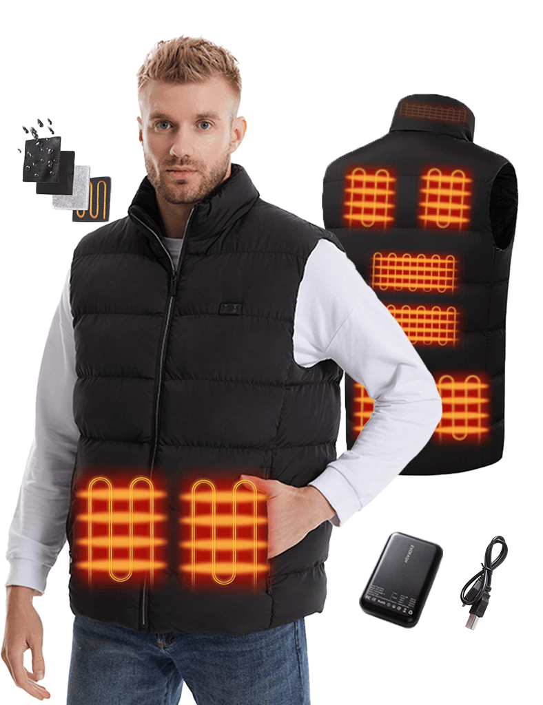 Heated Vest - 9 Heating Zones for Cold Weather Protection Julesroches