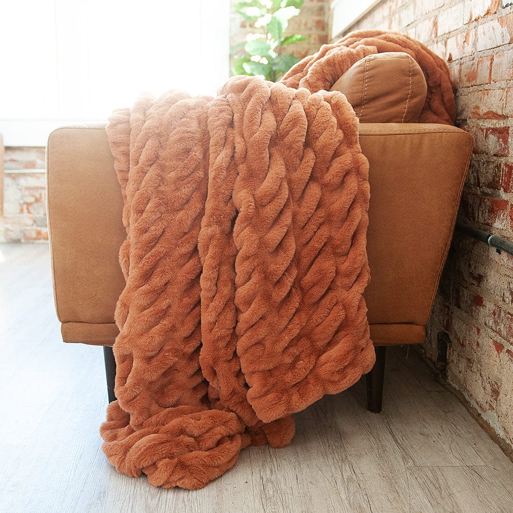 Cozy Blanket JulesRoche Plush Copper Warmth