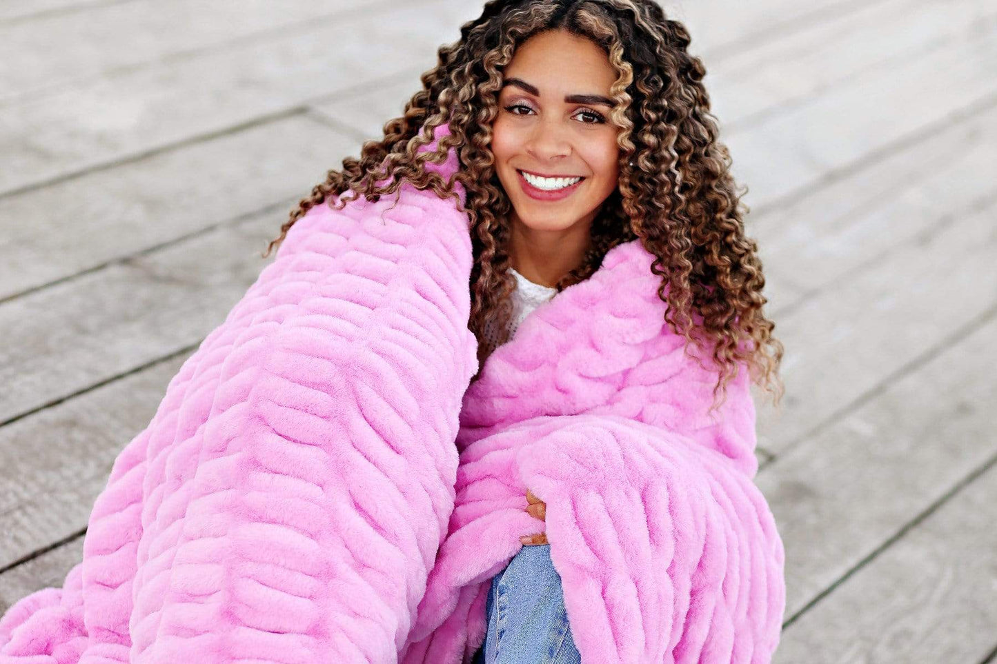 Pink Blanket JulesRoche Fluffy Comfort Minky Couture