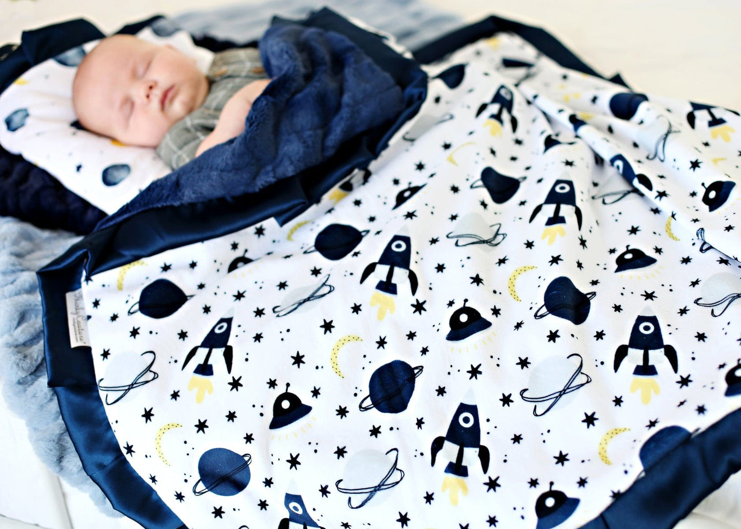 Infant Minky Blanket JulesRoche Space Station Design