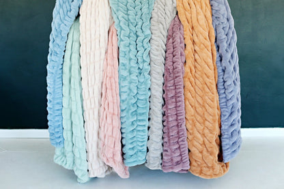 Minky Blanket JulesRoche Extra Plush Fabric in Grayish Aqua