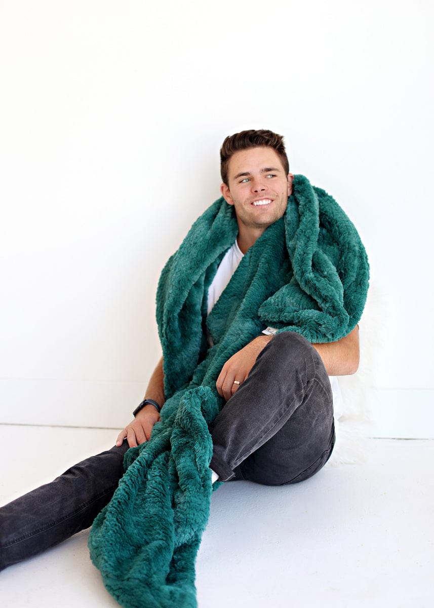 Travel Blanket JulesRoche Cozy Feathery Jade Minky