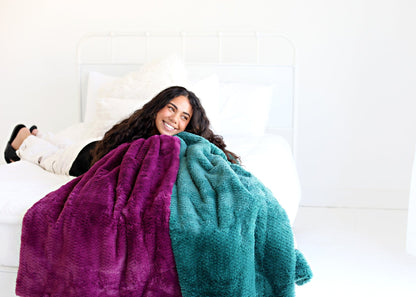 Travel Blanket JulesRoche Cozy Feathery Jade Minky