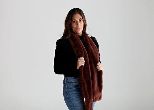 Luxury Brown Infinity Scarf JulesRoche Snappable Winter Accessory