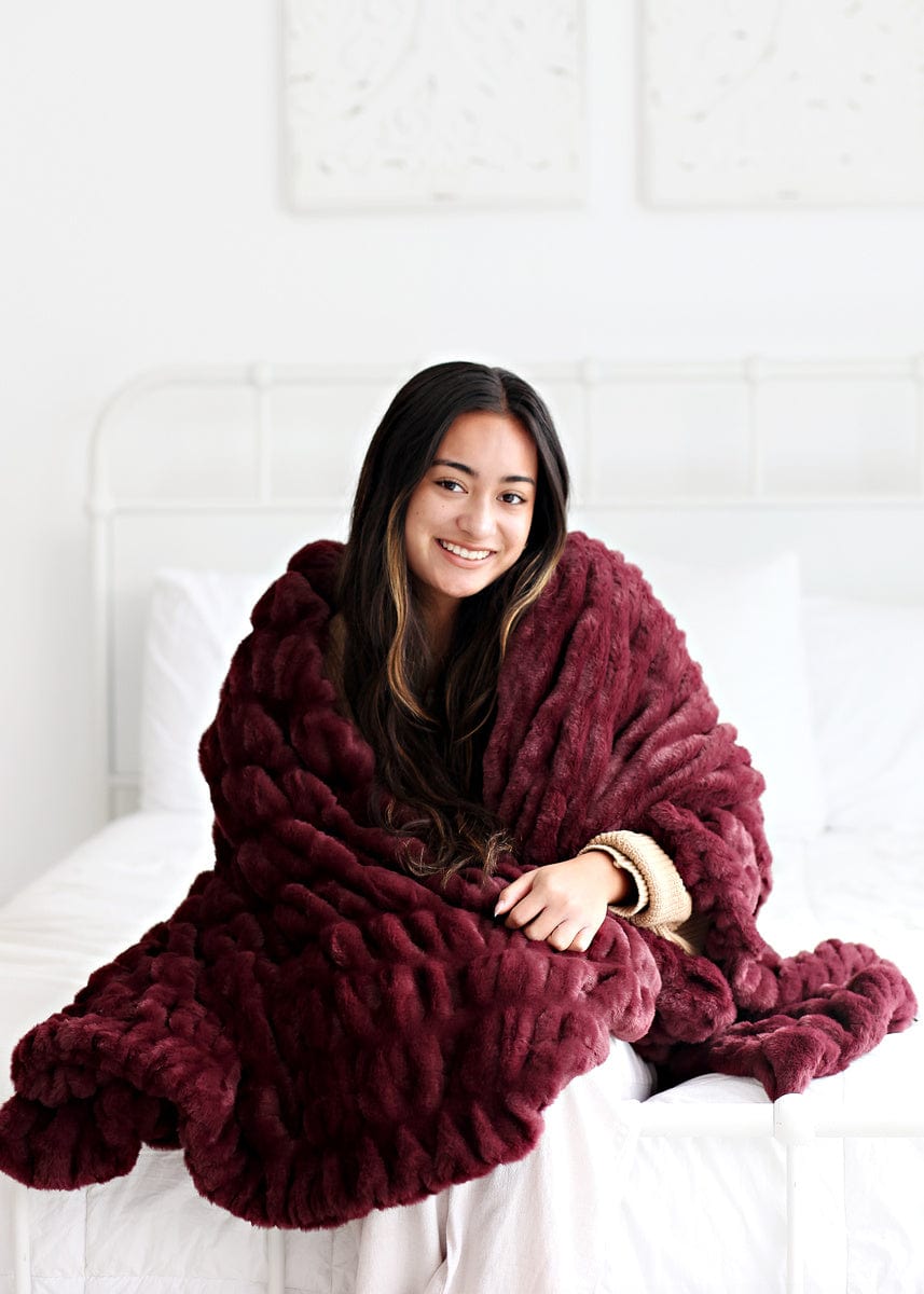 Luxury Blanket JulesRoche Deep Wine Cozy Warmth