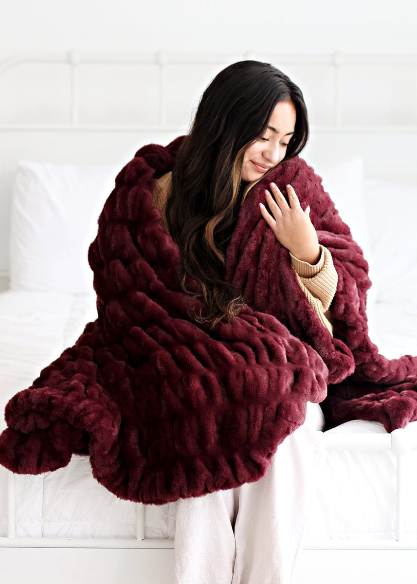 Luxury Blanket JulesRoche Deep Wine Cozy Warmth