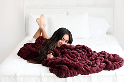 Luxury Blanket JulesRoche Deep Wine Cozy Warmth