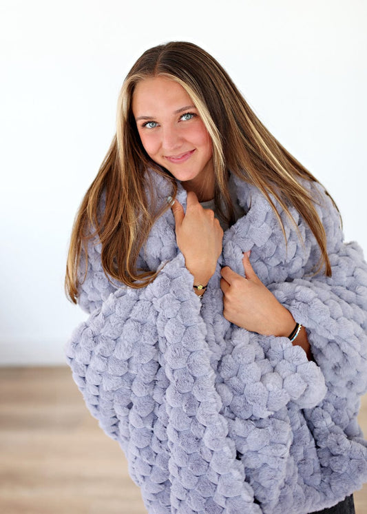 Luxurious Minky Blanket JulesRoche Silky Lavender Textured