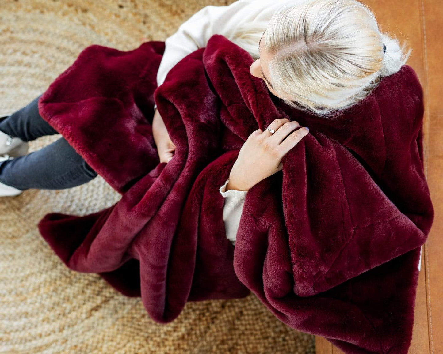 Cozy Blanket JulesRoche Ultra Plush | Lush Wine Minky