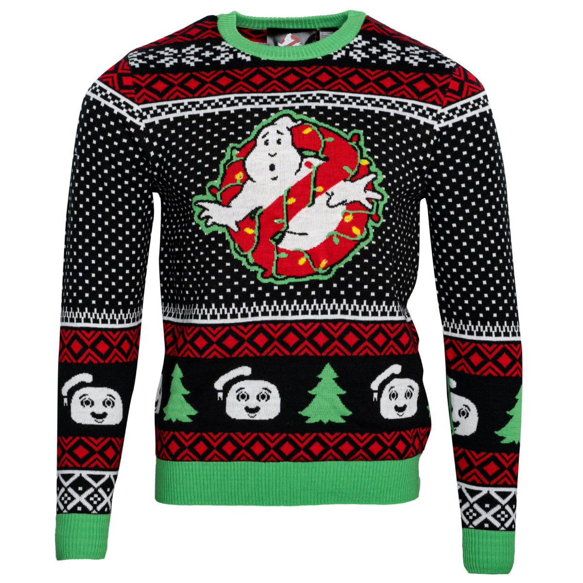 JulesRoche Ghostbusters Ugly Christmas Sweater Light-Up Design Julesroches