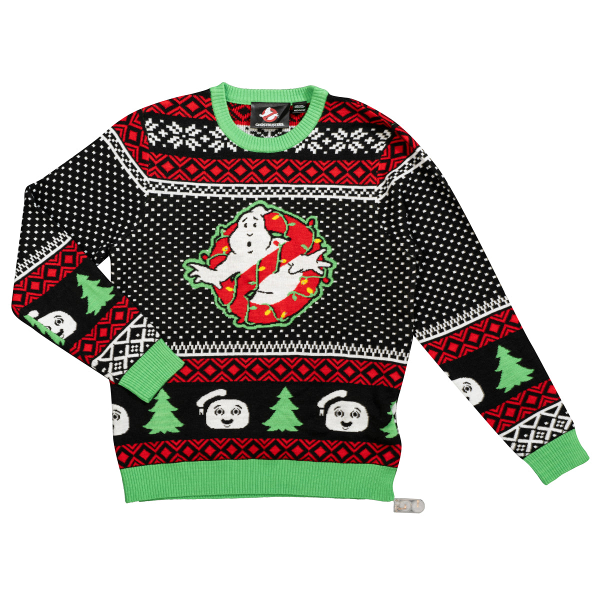 JulesRoche Ghostbusters Ugly Christmas Sweater Light-Up Design Julesroches