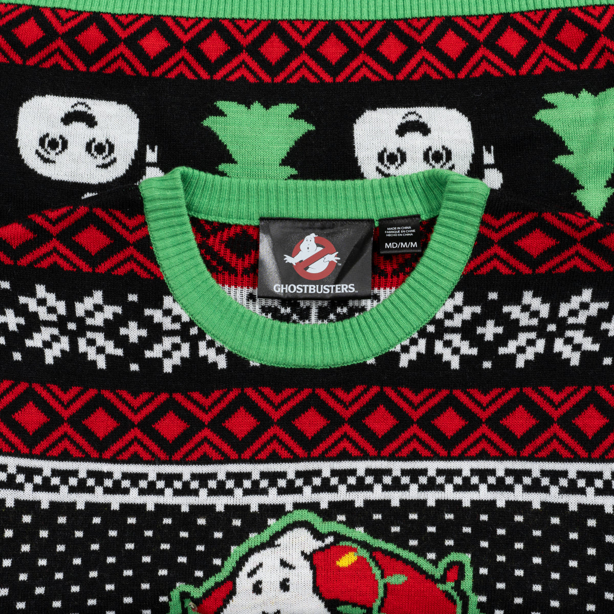 JulesRoche Ghostbusters Ugly Christmas Sweater Light-Up Design Julesroches