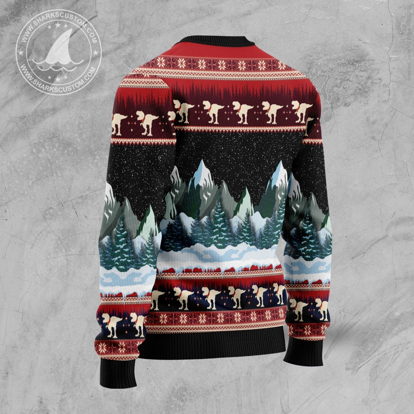 JulesRoche Ugly Christmas Sweater All-Over Print Wool Blend Julesroches