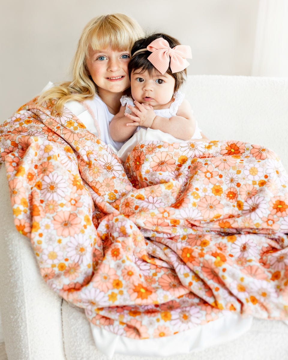 Minky Blanket JulesRoche Bohemian Flowers Plush Design