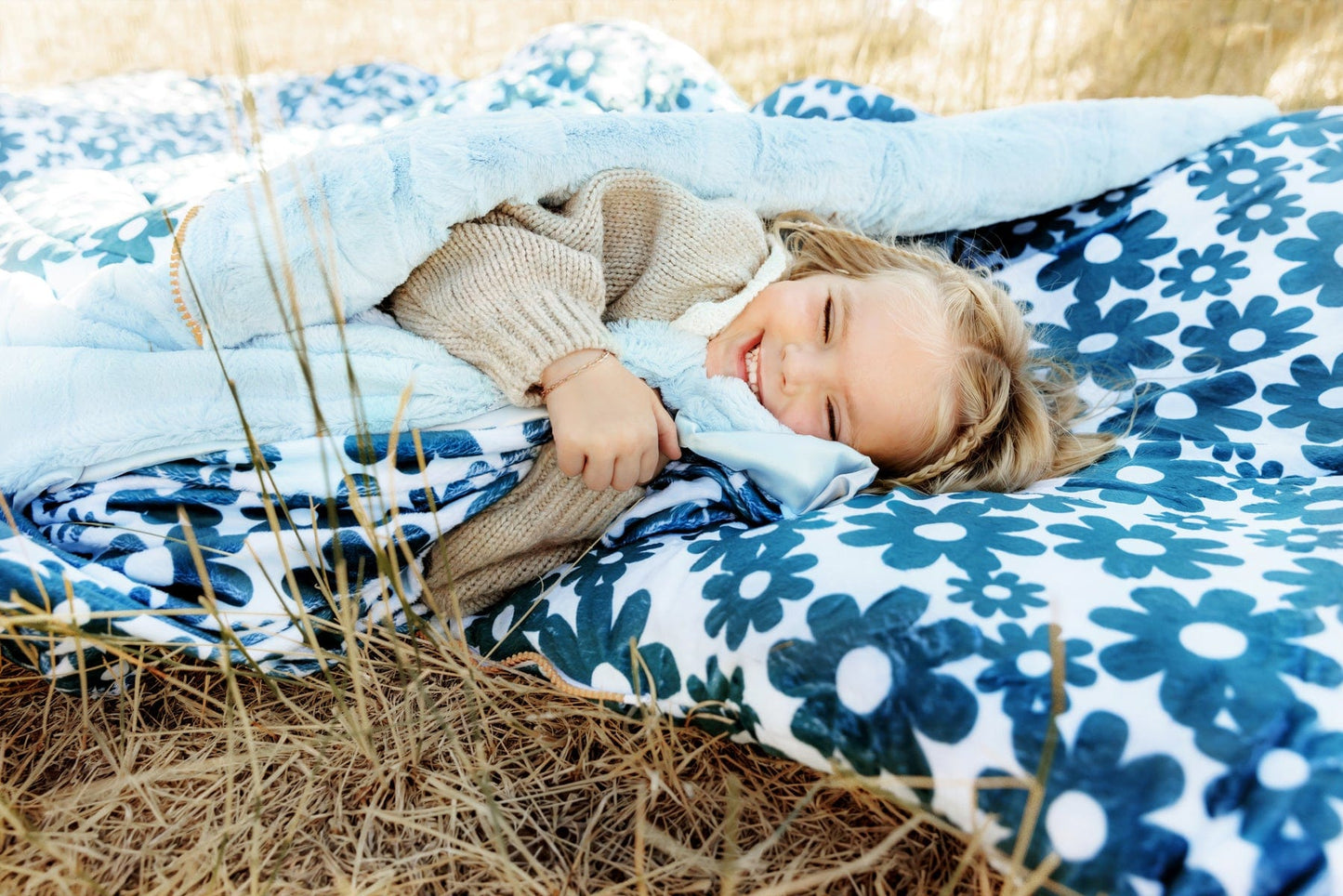 Minky Blanket JulesRoche Dreamy Blooms Plush Satin Ruffle