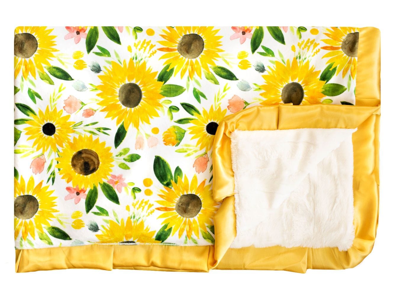 Minky Blanket JulesRoche Silky Sunflower Design Plush