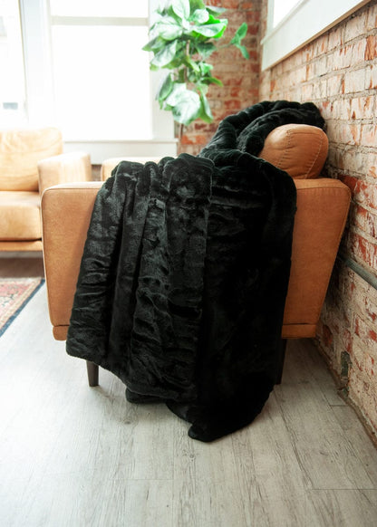 Soft Blanket JulesRoche Black Onyx Ultra-Warm Luxury