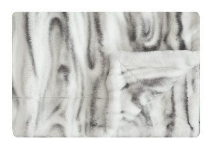 Faux Fur Throw JulesRoche Marble Ivory Design