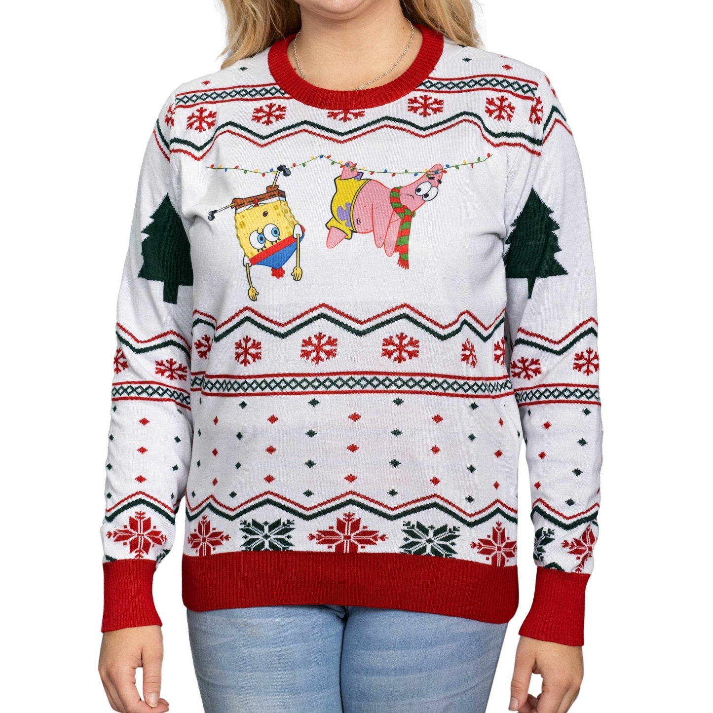 Men's Ugly Christmas Sweater JulesRoche Light-Up Spongebob Holiday Julesroches