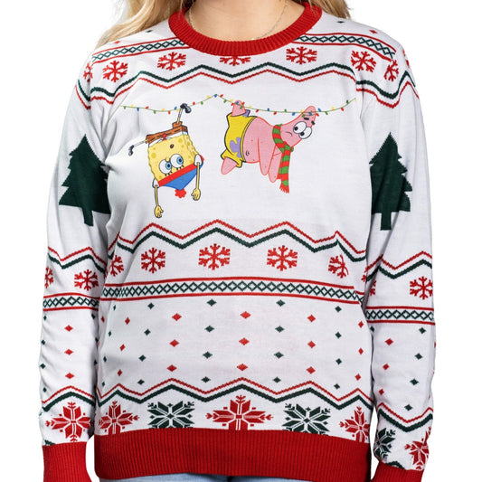 Men's Ugly Christmas Sweater JulesRoche Light-Up Spongebob Holiday Julesroches