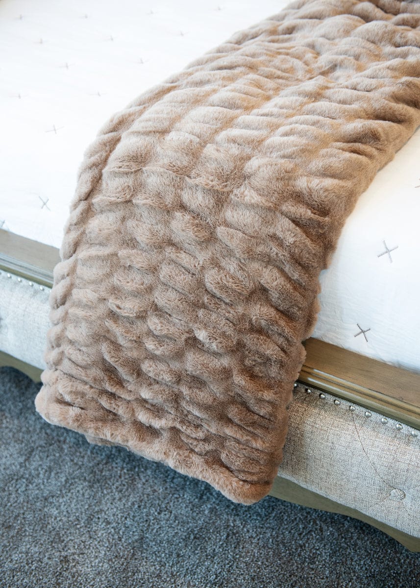 Soft Cozy Blanket JulesRoche Brown Luxury Minky Snuggle