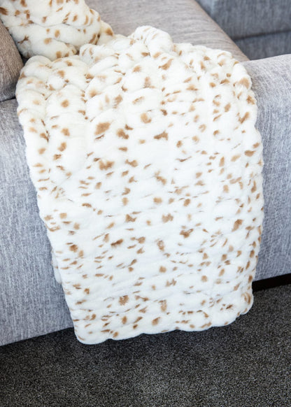 Minky Blanket JulesRoche Softness Cream Tan Spots