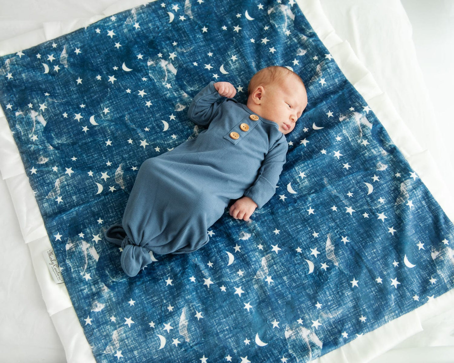 Minky Blanket JulesRoche Navy Stars and Moons Toddler Comfort