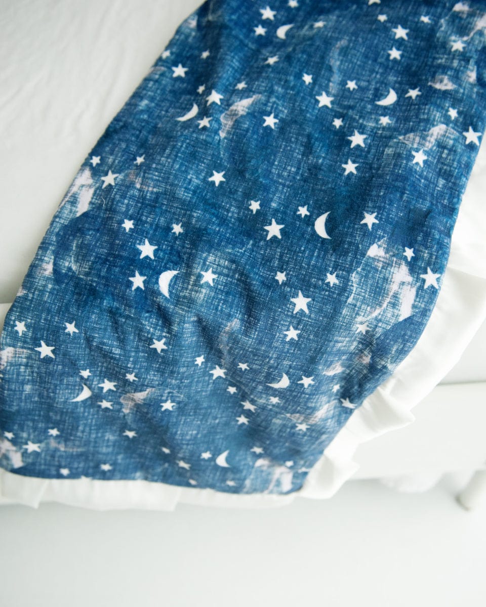 Minky Blanket JulesRoche Navy Stars and Moons Toddler Comfort