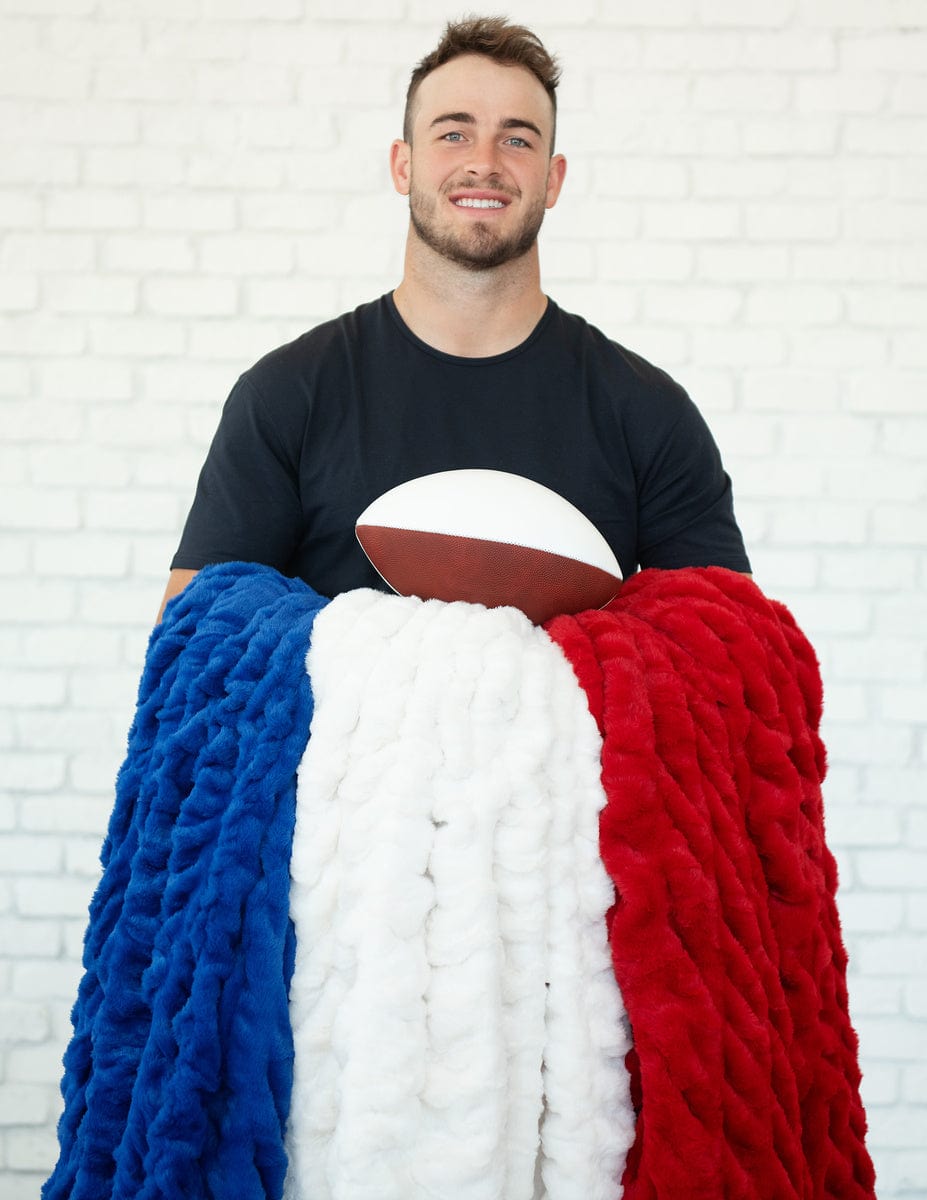 Football Blanket JulesRoche Stretchy Red Cozy Collection