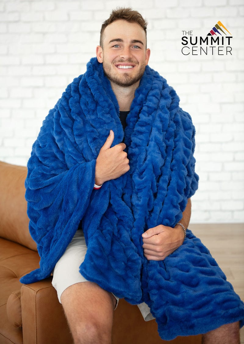 Large Blue Blanket JulesRoche Ultra-Cozy Design