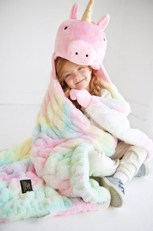 Hooded Unicorn Blanket JulesRoche Enchanting 35x50"