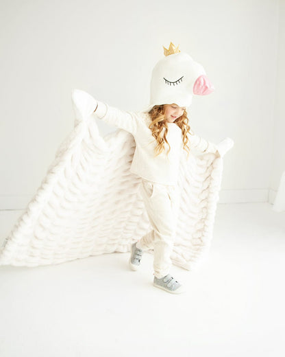 Hooded Blanket JulesRoche Luxurious Swan Design