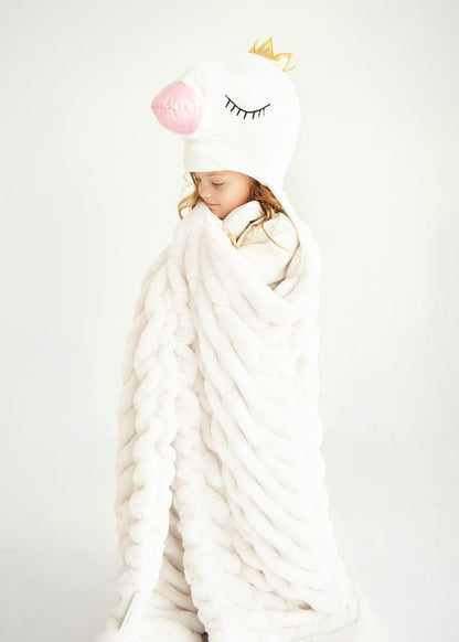 Hooded Blanket JulesRoche Luxurious Swan Design