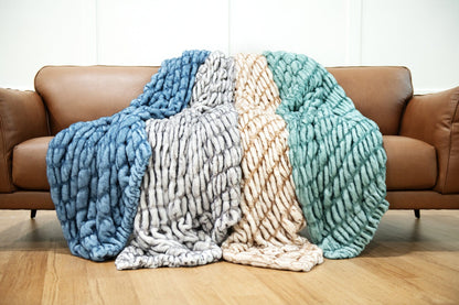 Luxury Faux Fur Blanket JulesRoche Velvety Soft Hugs Jade