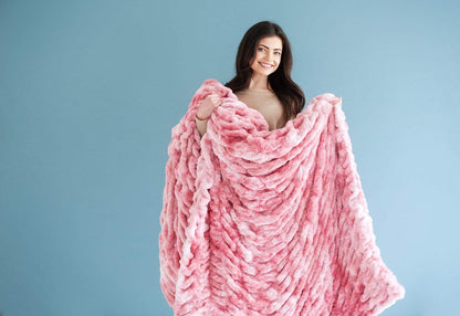 Fluffy Blanket JulesRoche Hugs Cotton Candy Pink Tie Dye