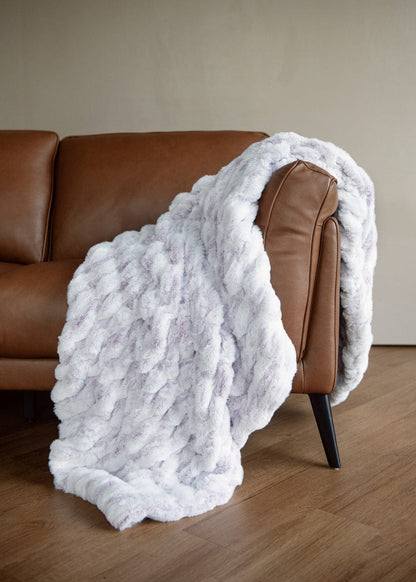 Cozy JulesRoche Hugs Snowcapped Plum Soft Blanket