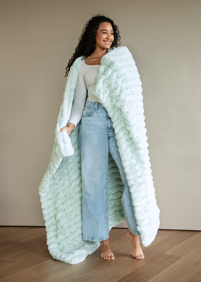 Cozy Blanket JulesRoche Soft Green Snuggle Hugs Pistachio