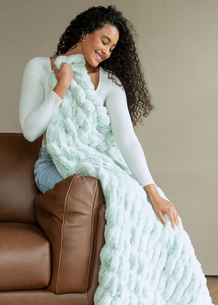 Cozy Blanket JulesRoche Soft Green Snuggle Hugs Pistachio