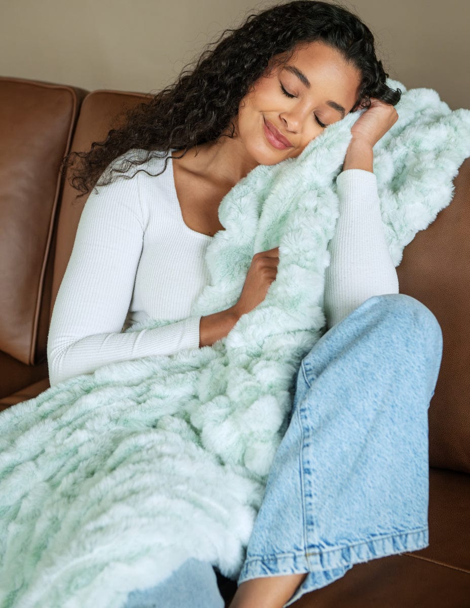 Cozy Blanket JulesRoche Soft Green Snuggle Hugs Pistachio