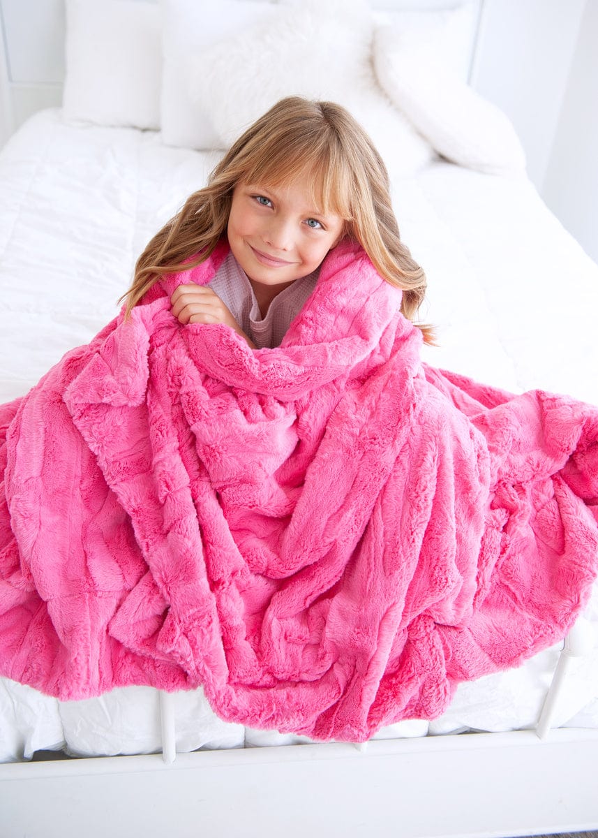 Minky Blanket JulesRoche Silky Touch Travel Blanket Sorbet Paradise Pink