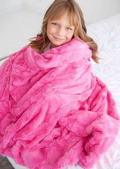 Minky Blanket JulesRoche Silky Touch Travel Blanket Sorbet Paradise Pink