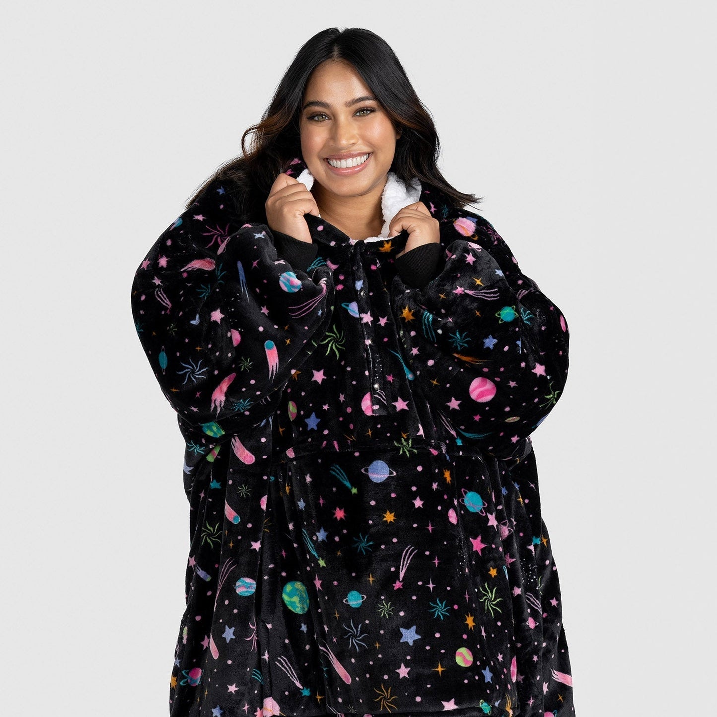 Wearable Oversized Sherpa Blanket Hoodie - Snuggle Lounge Wear