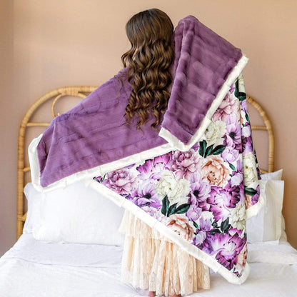 Soft Luxury Minky Blanket JulesRoche with Plush Purple Design