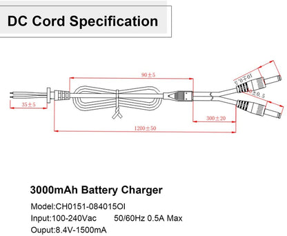 USB Charging Cable - Dual Port Design for Rechargeable Li-ion Batteries Julesroches