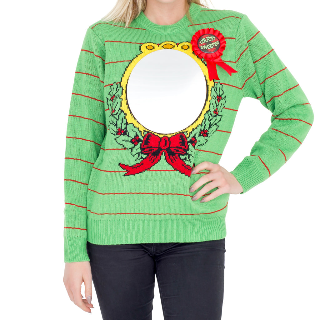 Ugliest Sweater Award Women's JulesRoche Mirror Christmas Sweater Julesroches