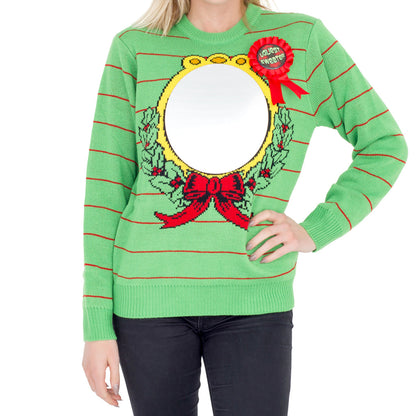 Ugliest Sweater Award Women's JulesRoche Mirror Christmas Sweater Julesroches